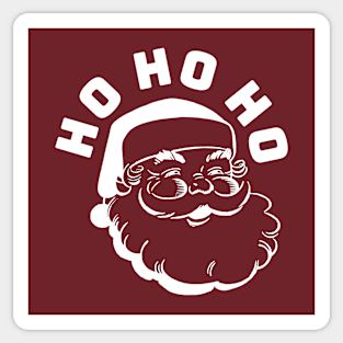 SANTA - HO HO HO - White version on maroon Sticker